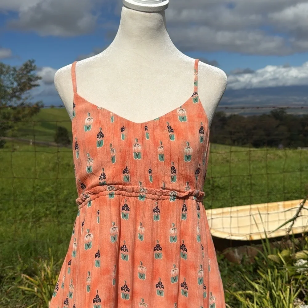 O’Neil Peach Butterfly Babydoll dress Small - Picture 2 of 6